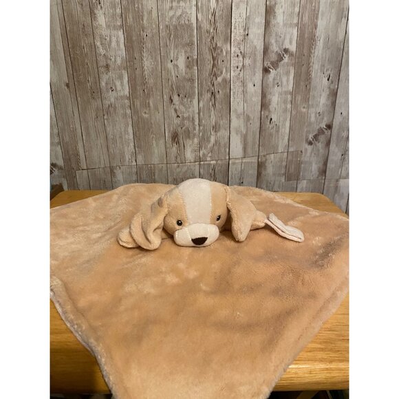 Carters 2018 Tan Puppy Dog Lovey Security Blanket Plush Baby Pacifier Holder - Picture 2 of 8